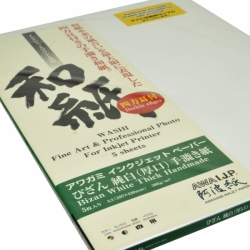product Awagami Bizan White Thick Handmade Inkjet Paper - 300gsm A2/5 Sheets