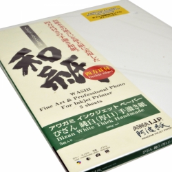 product Awagami Bizan White Thick Inkjet Paper - 300gsm A3+/5 Sheets