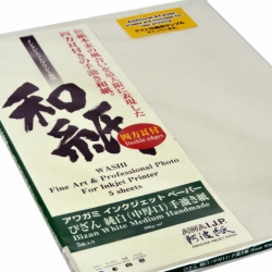product Awagami Bizan White Deckle Edge Inkjet Paper - 200gsm A3+/5 Sheets