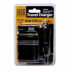 product Premium Tech Travel Charger PT-63 (for Nikon EN-EL14 Battery)
