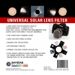 Universal Solar Lens Filter - 70 mm aperture