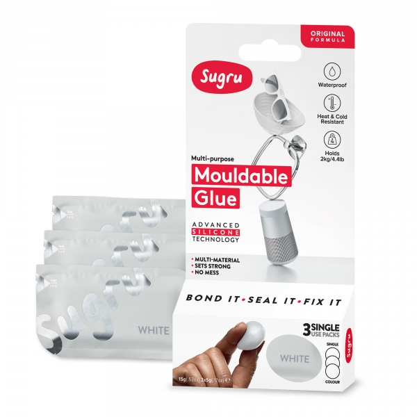Sugru Original Mouldable Glue - Black, White, Gray 3 Pack - PAST DATE  SPECIAL
