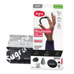 product Sugru Family-Safe Mouldable Glue - Black, White, Gray 3 Pack - PAST DATE SPECIAL