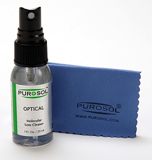 Purosol Optical 1 oz. Cleaning Kit w/Small Microfiber Cloth - For Camera Lenses &amp; All Coated Optics