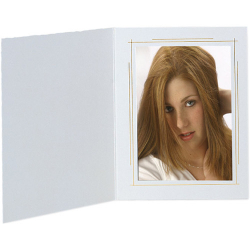 Whitehouse Photo Folder 4x6 Portrait White/Gold - 10 Pack