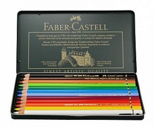 Faber Castell Polychromos Color Pencil Set - 12 Pencils in Metal Tin