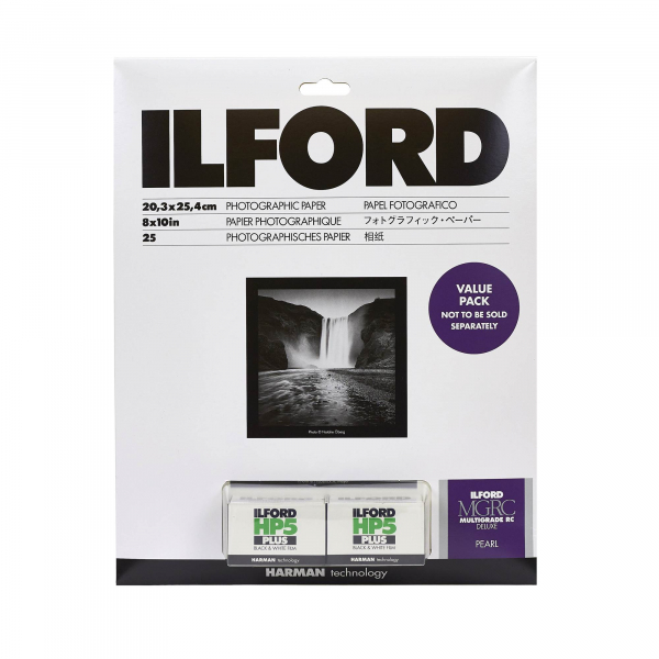 Ilford Starter Kit - MGRC (Pearl) Paper 8x10/25 with 2 Rolls HP5+ 35mm x 36 exp. Film - Value Pack