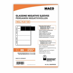 MACO Glassine Negative Sleeves for 120 4 Strips - 25 pack 