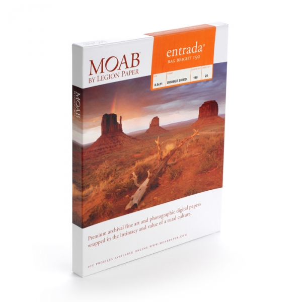 Moab Entrada Rag Bright 190gsm Fine Art Inkjet - 4x5/50 Sheets