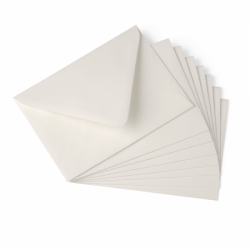 Packages come with 25 scored cards (5x7 when folded) and 25 corresponding A7 envelopes with a rounded elongated flap. 