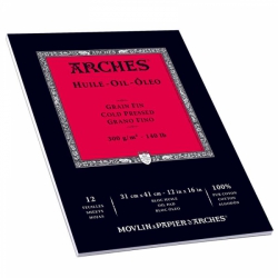 Arches Oil Paper Pad 300GSM Paper for Handcoloring - 9x12/12 sheet pad
