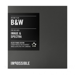 Impossible Instant Black and White Film with Black Frames for Polaroid Image/Spectra Cameras - 4x4.1
