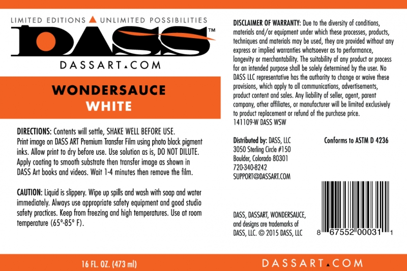 DASS ART WonderSauce White - 16 oz.