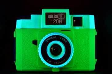 The 30th Anniversary Limited Edition Holga Glo 120N Cameras and their bright neon colors, which glow under black light, are reminiscent of the 1980s...a time of expression, creativity and individuality.