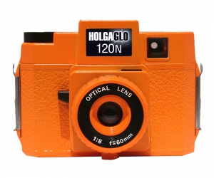 HolgaGlo 120N Plastic Medium Format Camera - Orange Burst