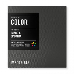 Impossible Instant Color Film with Black Frames for Polaroid Image/Spectra Type Cameras - 4x4.1