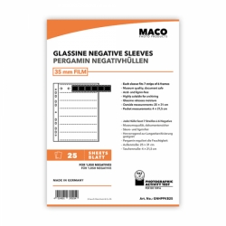 MACO Glassine Negative Sleeves for 35mm 7 Strips of 6 Negatives - 100 pack 