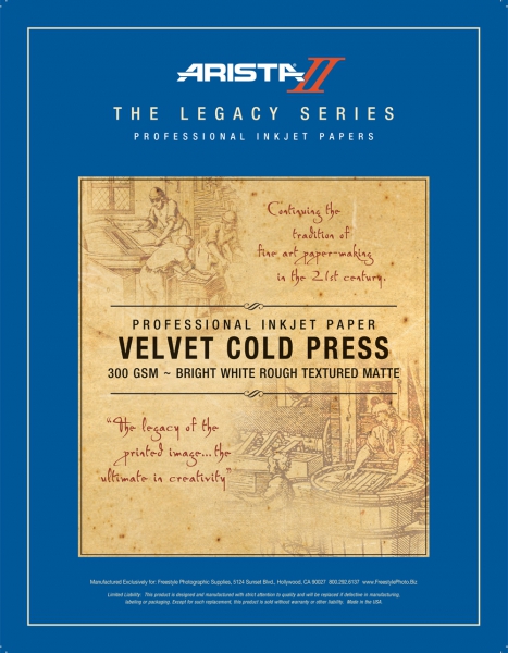 Arista-II Legacy Series Velvet Cold Press Inkjet Paper - 300gsm 11x14/50  Sheets