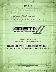 product Arista-II Fine Art Natural Cotton Matte Inkjet Paper - 210gsm 11x17/20 Sheets