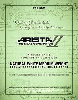 Arista-II Fine Art Cotton Natural White Dual Sided Matte Inkjet Paper 44 in. x 100 ft. Roll - 210 gsm