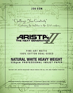 Arista-II Fine Art Cotton Natural White Dual Sided Matte Inkjet Paper 13x19/20 sheets - 330 gsm