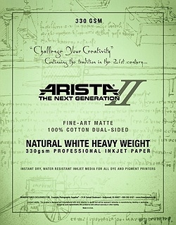 Arista-II Fine Art Natural Cotton Matte Inkjet Paper - 330gsm 24"x50' Roll