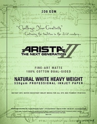 product Arista-II Fine Art Natural Cotton Matte Inkjet Paper - 330gsm 36