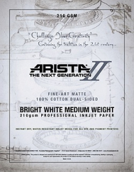 product Arista-II Fine Art Bright White Cotton Matte Inkjet Paper - 210gsm 24 in. x 10 ft. Roll