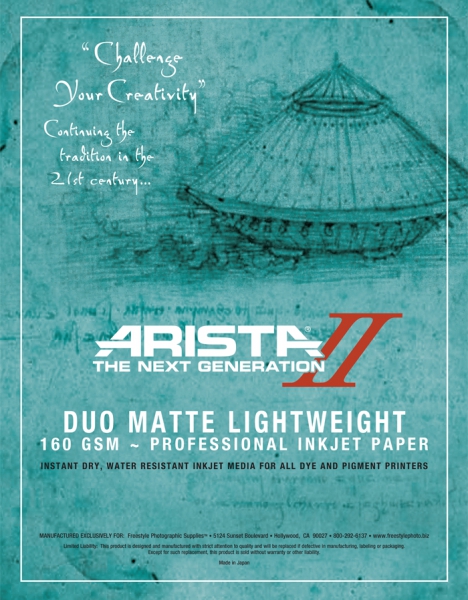 Arista-II Duo Matte Lightweight Fine Art 140gsm Inkjet Paper 11X17/20 Sheets