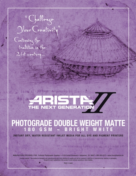 Arista-II Legacy Series Velvet Cold Press Inkjet Paper - 300gsm 11x14/50  Sheets