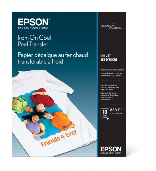 Epson Iron-On Cool Peel Inkjet  Transfer Paper 8.5x11/10 sheets