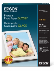 product Epson Premium Photo Paper Glossy - 256gsm 8.5x11/50 Sheets