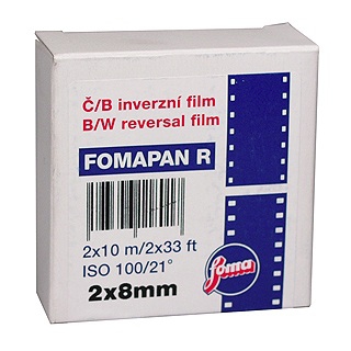 Foma Fomapan R100 BW Reversal Film 2x8mm - Double 8 Standard -<br> 10 meters