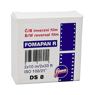 Foma Fomapan R100 BW Reversal Film 2x8mm DS8 -Double Super 8 - 10 meters