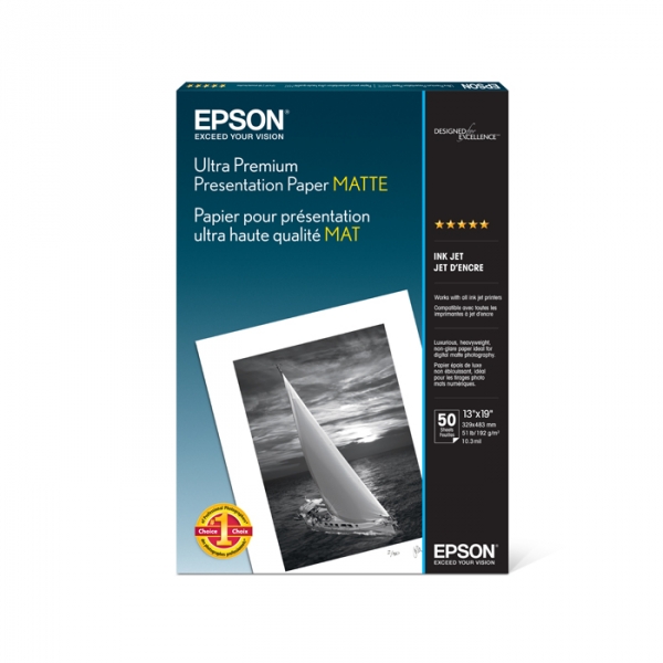 Epson Ultra Premium Presentation Matte Inkjet Paper 13x19/50 Sheets 