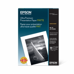 Epson Ultra Premium Presentation Matte Inkjet Paper 11.7x16.5/50 Sheets 