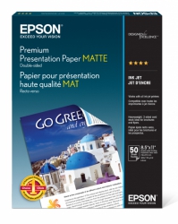 Epson Premium Presentation Matte Inkjet Paper (Double-Sided) 8.5x11/50 sheets 