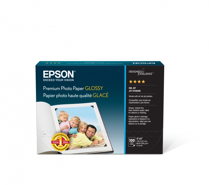 Epson Premium Photo Paper Glossy - 256gsm 4x6/100 Sheets