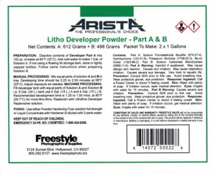 product Arista Powder A&B Litho Developer - 1 Gallon