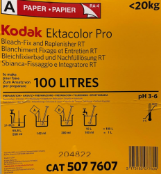 product Kodak Ektacolor RA Bleach Fix and Replenisher A to Make 100 Liters 