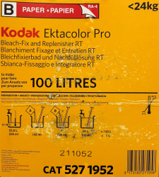 product Kodak Ektacolor RA Bleach Fix and Replenisher B to Make 100 Liters 