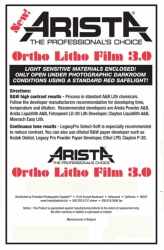 product Arista Ortho Litho Film 3.0 - 4x5/50 Sheets