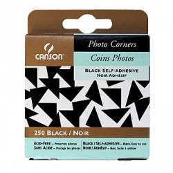 Canson Self Adhesive Photo Corners 1/2" - Black
