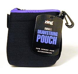 Zing Small Drawstring Pouch Blue with Black trim