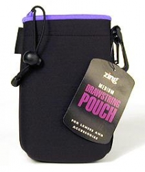 product Zing Medium Drawstring Pouch Black with Blue Trim 