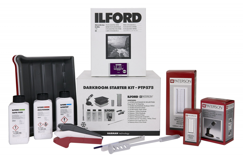 Ilford &amp; Paterson Darkroom Starter Kit contents