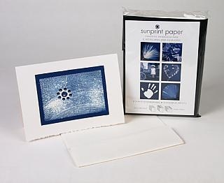 Blue Sunprints Cyanotype Sensitized 5x7 Notecard Kit - Pack of 6 Cards with Envelopes