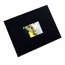 Pinchbook Photo Book - 8.5x11 Landscape Black Leather with Window 
