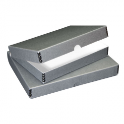 Lineco 22 x 30 x 1.75 inch Folio Metal-Edge Storage Box - Grey