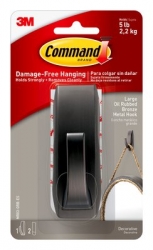 product 3M Command™ Large Modern Reflections Oil Rubbed Bronze Metal Hook